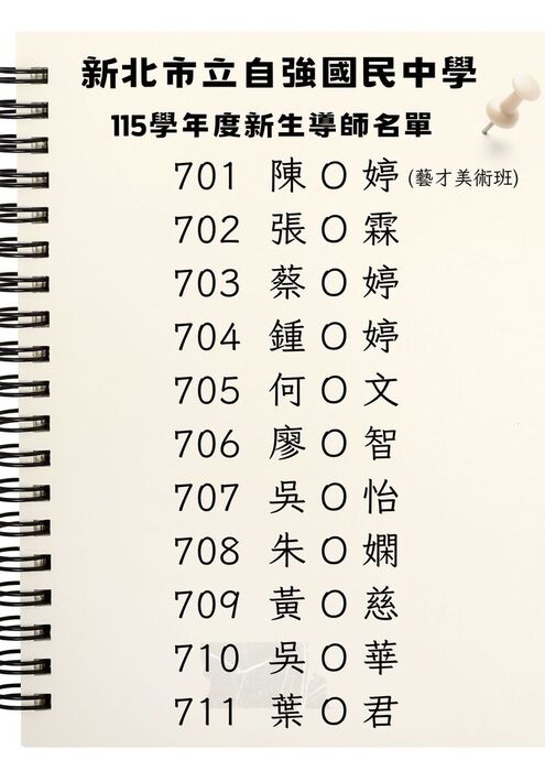 新生導師名單