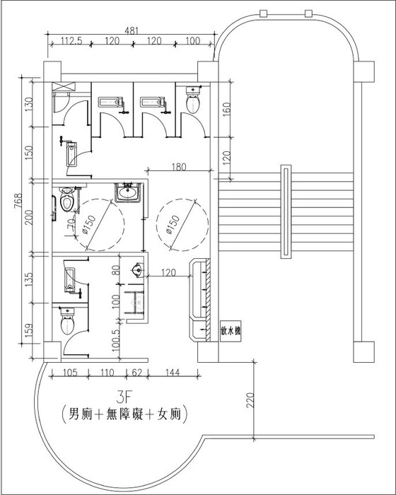 【總務處】活力樓3、4樓廁所整修工程平面圖及3D模擬圖出爐囉！歡迎全校師生及家長提供意見圖片
