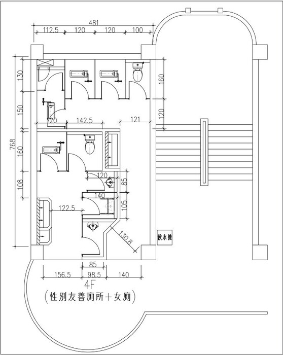【總務處】活力樓3、4樓廁所整修工程平面圖及3D模擬圖出爐囉！歡迎全校師生及家長提供意見圖片
