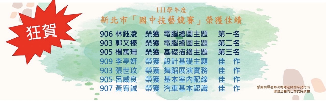 111學年度新北市國中技藝競賽